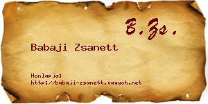 Babaji Zsanett névjegykártya
