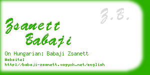 zsanett babaji business card